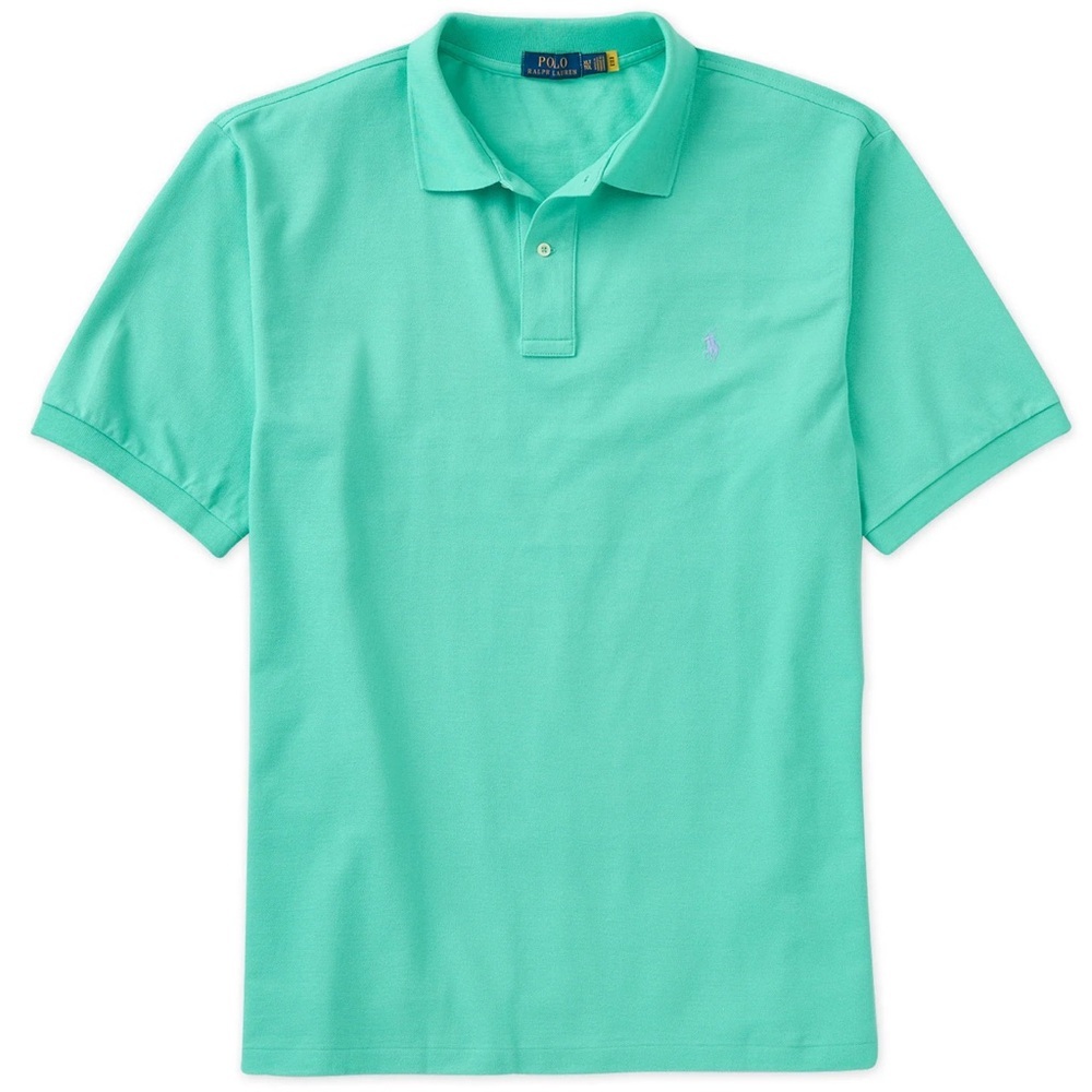 Polo Ralph Lauren Men's classic pique mesh Green Polo Shirt short sleeve XLT